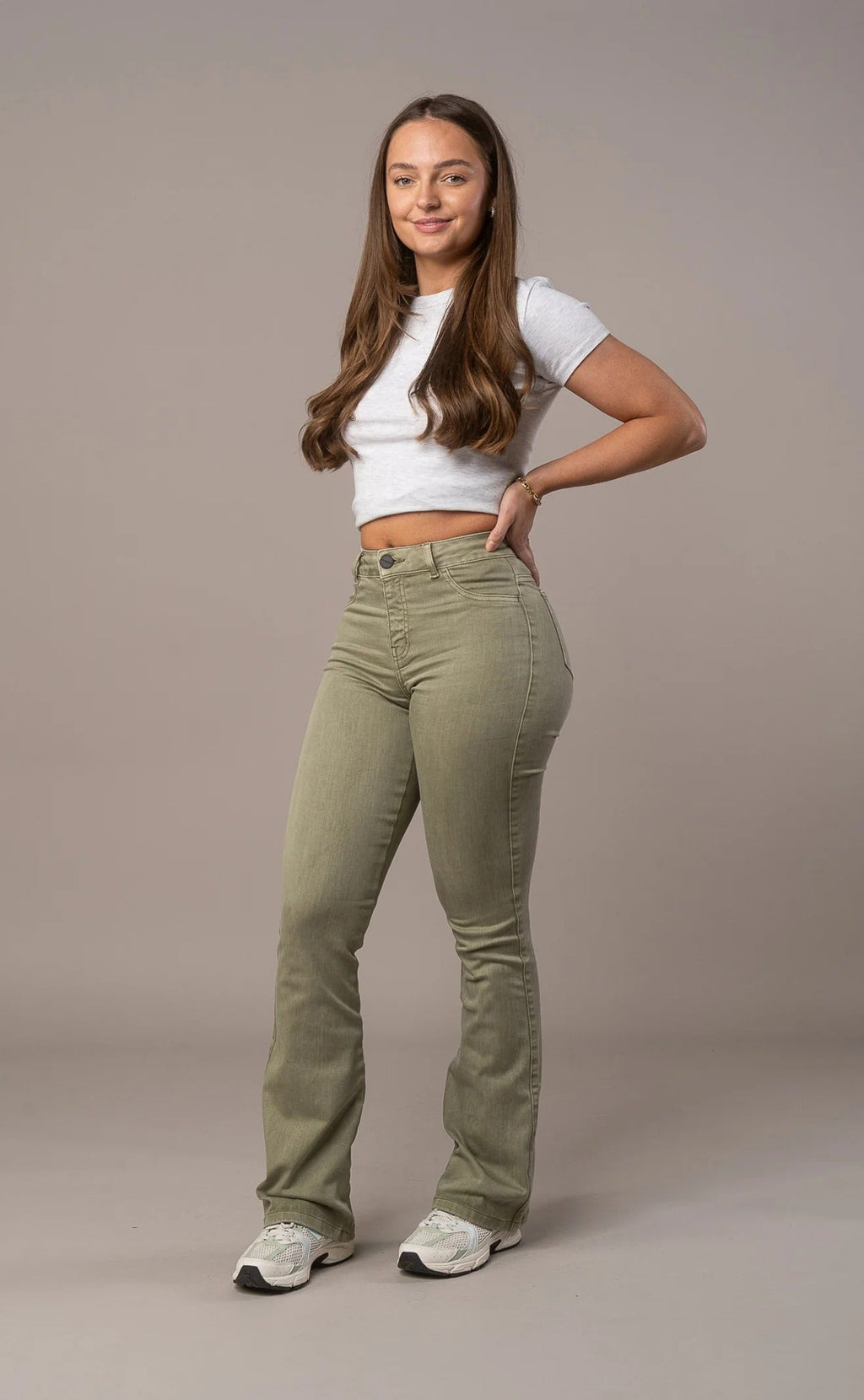 Pastel Flared Mid - Khaki