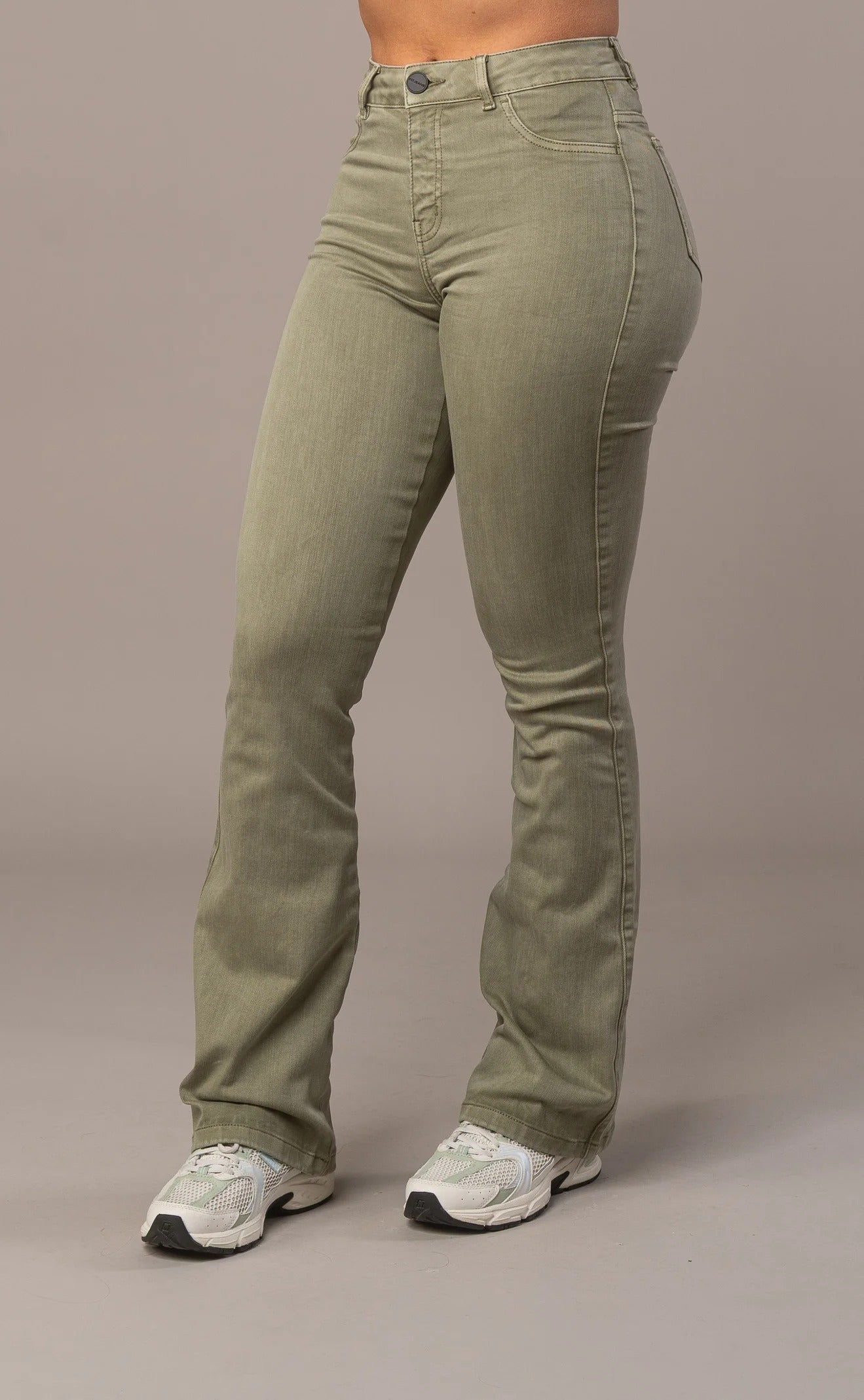Pastel Flared Mid - Khaki