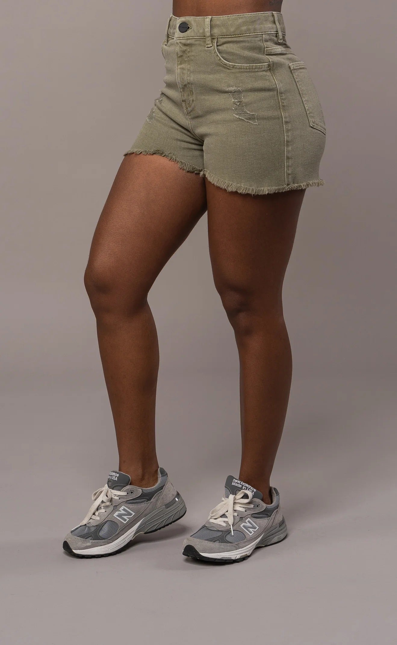 Ripped Shorts - Khaki